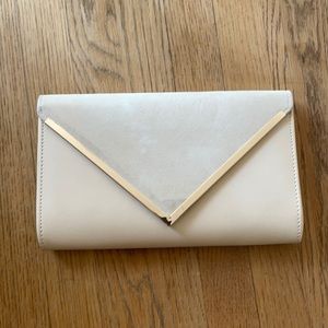 Aldo beige gold clutch